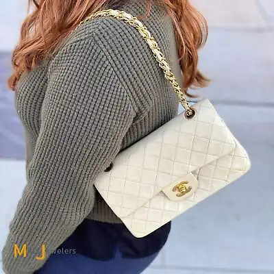 Chanel Vintage Classic Double Flap Handbag Beige • $3249