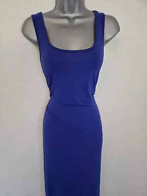 Royal Blue Maxi Dress With Side Split Uk Size 14 • $9.66