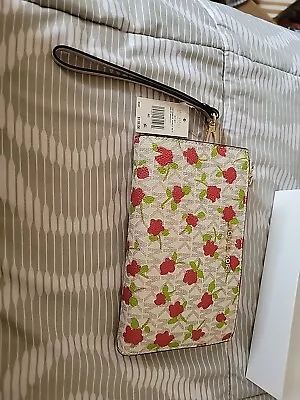 Michael Kors Floral Jet Set Travel Multifunction Flat Large Phone Case Wallet • $109.99