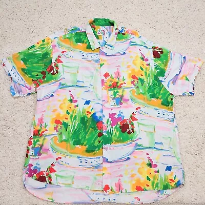 JAMS WORLD Vintage Men's Hawaiian Shirt Floral Buffet AOP Pattern USA Made XXL • $79.99