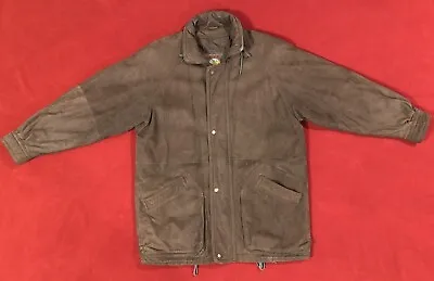 Vtg Adventure Bound Wilson's Long Duster Brown Leather Bomber Jacket Mens Medium • $40