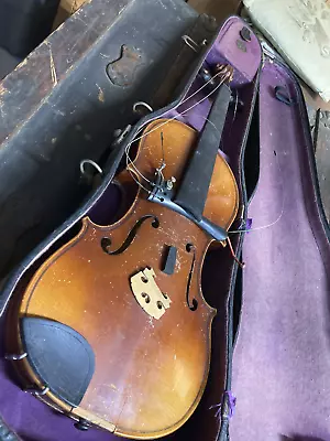 Vintage Violin 1/2 Size With Case For Restoration Or Parts • $75