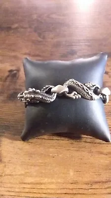 $15.94 • Buy Brass Tone Dragon Bracelet With Hook Clasp