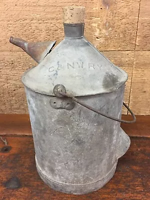 Vintage Chicago & Northwestern Railway Galvanized Oil Can Marked C & NW RY • $119.95