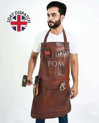 Leather Apron Cooking Apron Welding Apron BBQ Grill Apron Men's Ladies Apron • £50.89