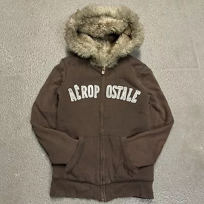 Y2K 2000s If Six Was Nine/LGB-Style Aeropostale Fur Lined Zip Up Hoodie Size S • $249.99