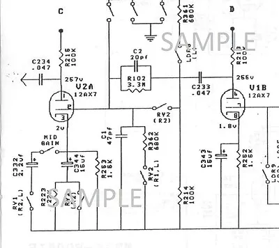 Mesa Boogie Mark IV Tube Amplifier Dual Rectifier Circuit Diagram (partial) • $3.25