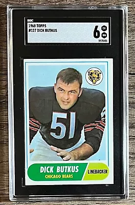 Dick Butkus 1968 Topps Vintage Graded Card #127 Sgc 6 Ex-nm Bears • $2.25