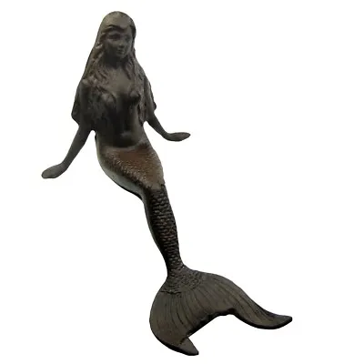 Large Rustic Metal Mermaid Yard/Pond Statue/Garden Sculpture/Coastal Shelf Decor • $71.48