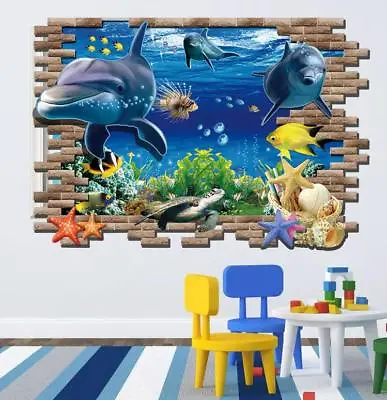 US 3D Wall Stickers The Underwater World Sea Room Decal Wallpaper Removable • £11.67