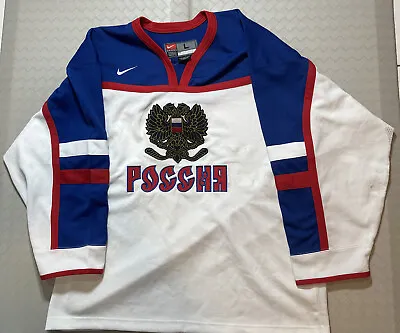 Russia National Team Hockey Nike White Russian Jersey Size L / Large • $79.95