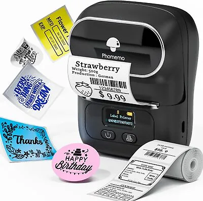 Phomemo M110 Label Maker Machine Thermal Bluetooth Label Sticker Printer LOT • £7.99