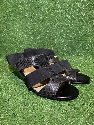 ELLEN TRACY Women's Idol Wedge - Black Snake Patent Size 6 M #NE1 • $28.99