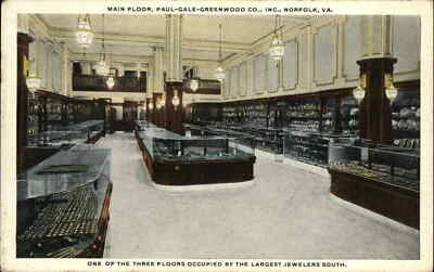 $10.15 • Buy Norfolk VA Paul-Gale-Greenwood Co Jewelry Store C1920 Postcard