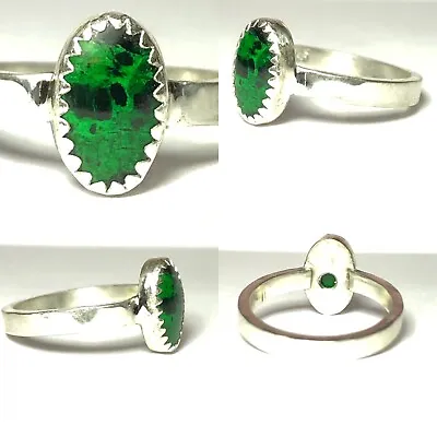 17 Ct Tw Natural Untreated Maw Sit Sit Jade Sterling Silver Gemstone Ring USA • $170