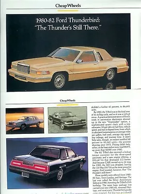 1980 1981 1982 FORD THUNDERBIRD 3 Pg Article • $5.95