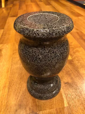 5x5x9 Charcoal Turned Solid Granite Memorial Vase Polished - W/ Drain Hole - NIB • $110