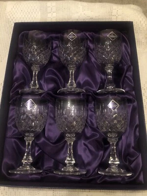 £35 • Buy Stunning Edinburgh 6 Crystal Wine / Sherry  Glasses 4 Nib