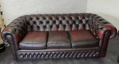 Chesterfield Three Seater Sofa Nice Classic Piece Lovely Rich Colour • £595