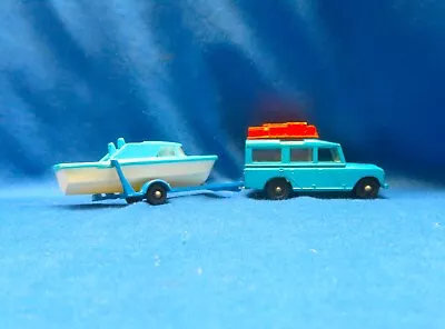 Vintage Matchbox No. 12 Land Rover Safari & Boat Trailer No. 9 • $19.99