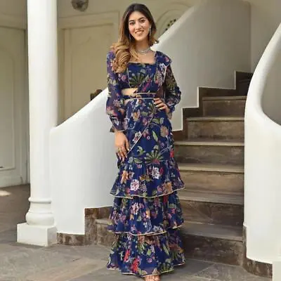 $60 • Buy Ready To Wear Sari 1 Minute Sari Saree Indian Wear Wedding Wear Designer Lehenga