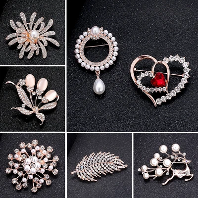 £3.16 • Buy Lady Rhinestone Crystal Brooch Pin Pearl Flower Diamante Wedding Dress Brooches