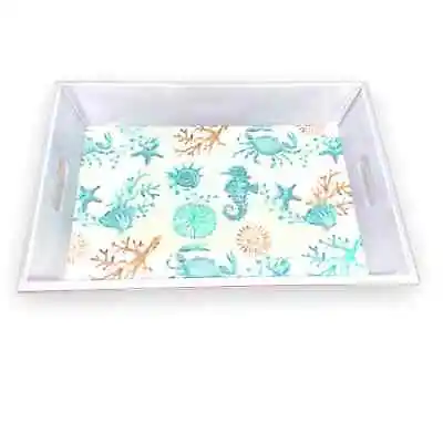 Decorative Coffee Table White Ocean Beach Serving Tray • $50