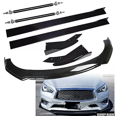 For Infiniti G35 G37 Q50 Front Bumper Lip Spoiler Diffuser Side Skirt Bod Kit • $99.99