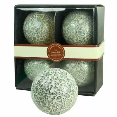 4.25” DECORATIVE ORBS MOSAIC  Set/4 JAR FILLERS BALLS  SPHERES ORBS HOME DECOR • $54.99