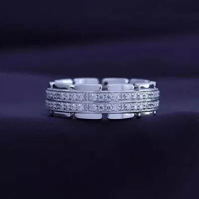 2Ct Round Cut Diamond Lab-Created Men's Wedding Band 14K White Gold Finish • $106.90