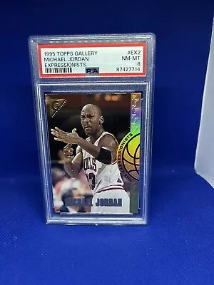 1995 TOPPS GALLERY EXPRESSIONISTS #EX2 MICHAEL JORDAN LOW Pop  PSA 8 • $85.99