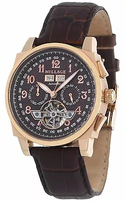 Millage Tourbillion Collection Skeleton Back MI7045 Daydate Automatic Watch. New • $1747.87