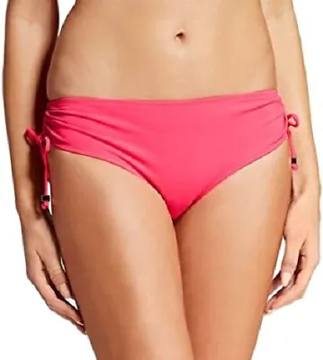 Marie Meili Women's Bikini Swimsuit Bottom Solid Hipster X-Small Coral New • £14.39