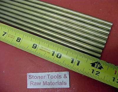 8 Pieces 1/4  C360 BRASS SOLID ROUND ROD 12  Long H02 .250  OD Lathe Bar Stock • $28.85