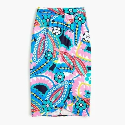 J. Crew Tie-back Tulip Skirt In Ratti® Kaleidoscope Floral Size 4 • $29.99