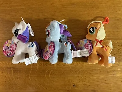 My Little Pony DashRarityApplejack Clip Ons Aurora NEW Lot Of (3) 4  Plush • $17.99