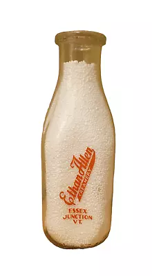 Vintage 1950s One Quart ETHAN ALLEN CREAMERY DAIRY MILK BOTTLE Essex Junction VT • $18.99