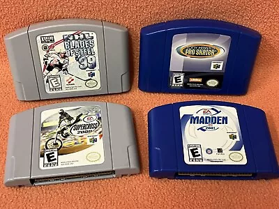 Nintendo 64 N64 Game Lot Of (4) NHL Blades Steel Tony Hawk Supercross Madden! • $36.44