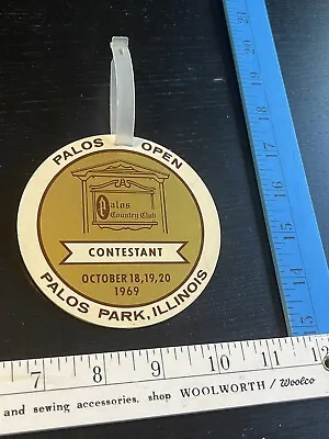 1969 Palos Open Palos Park IL Old Vintage PGA Tourney Contestant Golf Bag Tag • $3.50