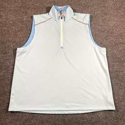 Zero Restriction Mens 2XL Baby Blue Half Zip Pullover Golf Vest Lightweight • $35