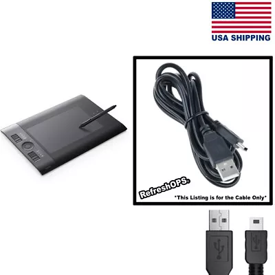 Wacom Intuos 4 Medium PTK-540WL Graphic Tablet USB Cable Transfer Cord Replaceme • $13.89