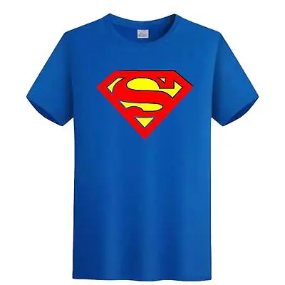 £9.59 • Buy Superman T-shirt Logo Classic Official Movie DC Comics Justice League Blue Mens