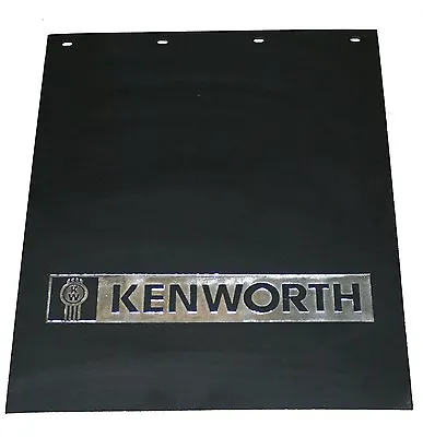 $123.99 • Buy Kenworth Trucks 24  X 30  Black/Silver Bar Logo Poly Semi Truck Mud Flaps-Pair 