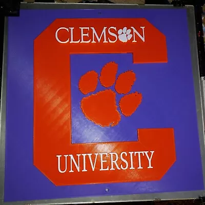 Clemson University 3D Logo 15x15 Inch Wall Plaque 3D Printed Plastic  • $34.99