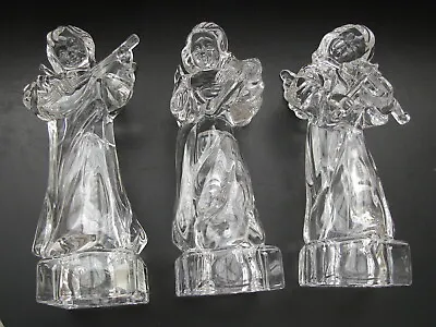 VTG Mikasa Set Of 3 Crystal Angels Figurines-Playing Mandolin Harp And Violin • $40