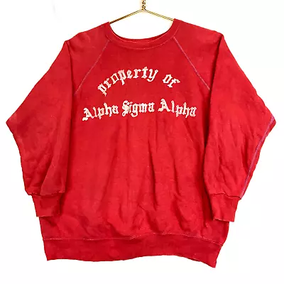 Vintage Property Of Alpha Sigma Alpha Sorority Sweatshirt Size Large 50s • $169.99