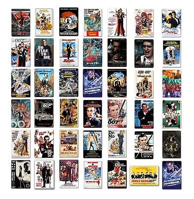 James Bond 007 Movie Metal Posters - Tin Sign Wall Decoration 20x30cm Plaque • £14.38