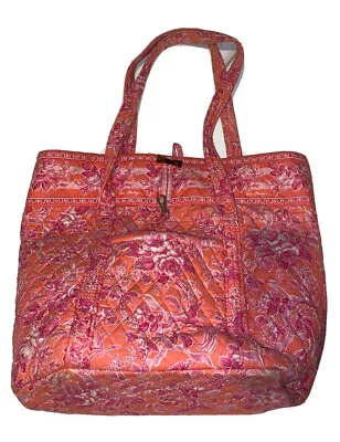 Vera Bradley Hope Toile VERA TOTE Shoulder Bag Pink Orange White Floral Birds • $19.99