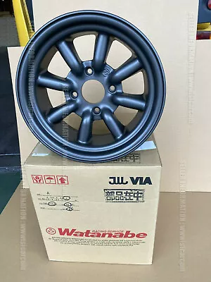 Rs Watanabe Eight Spoke Wheel Aluminium Type A 14x7 +3 Pcd 114.3 Black A54572a • $777.34