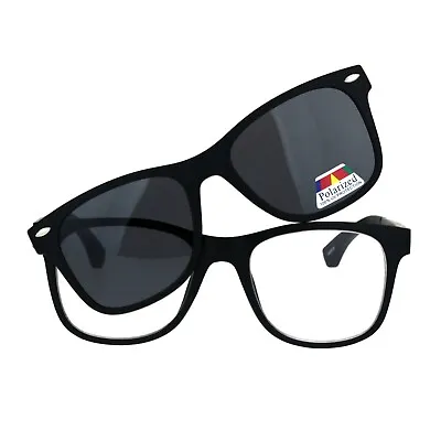 Reading Bifocal Lens Clear Glasses + Magnetic Polarized Sunglasses Topper • $15.95